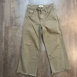 Carly Jean Los Angeles Olive Wide Leg Jeans